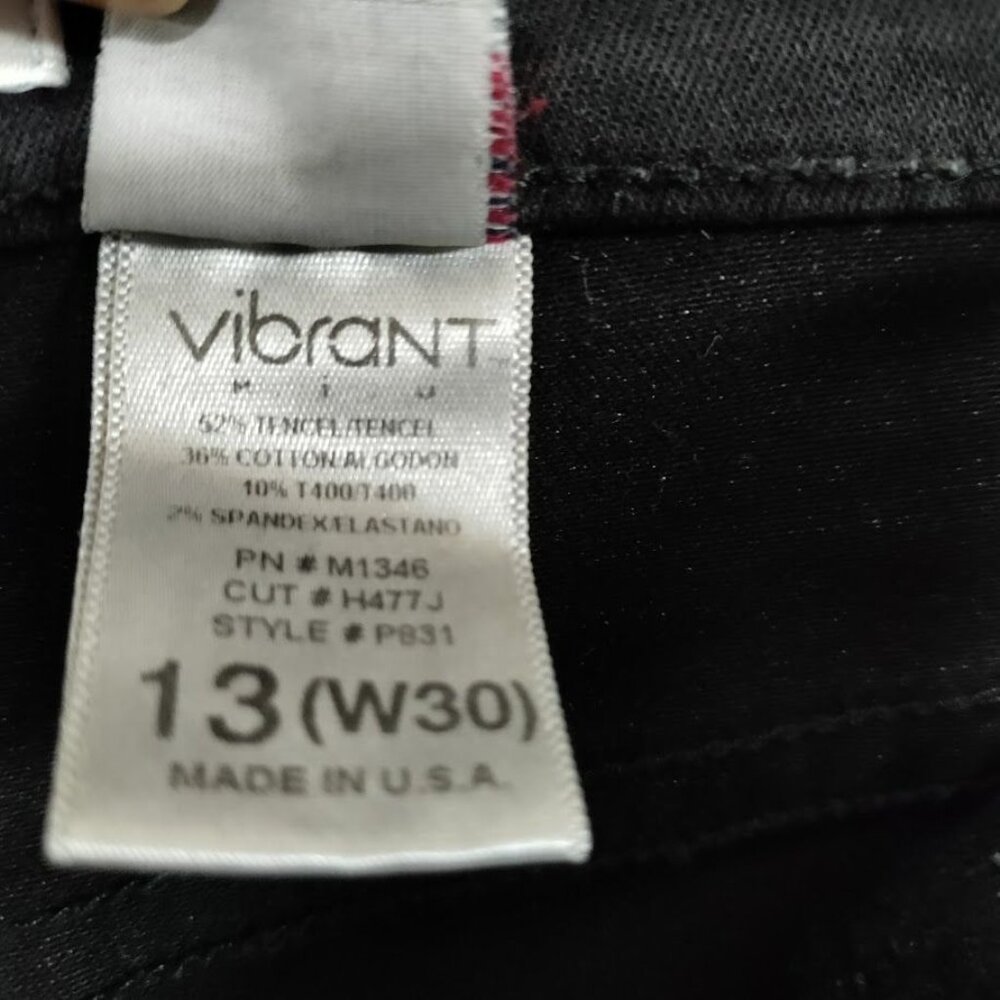 Vibrant M.I.U Women's Black Distressed Knee Skinny Jeans Size 13 (W30) - Picture 6 of 11